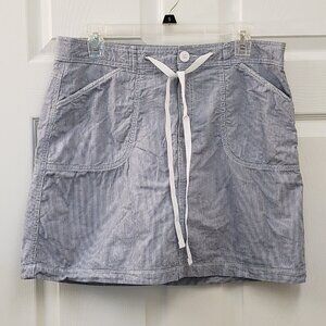 White Stag, blue white zipper, tie front, pockets, cotton skort, SZ 12